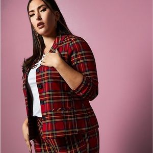 Torrid Betsey Johnson Ponte Plaid Blazer 3x